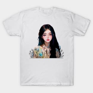 a girl with long black hair T-Shirt